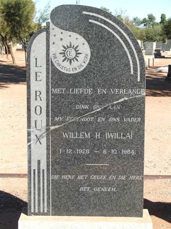 ROUX Willem H., le 1926-1964