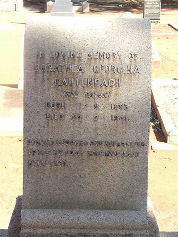 RAUTENBACH Dorathea Georgina nee PATON 1883-1941
