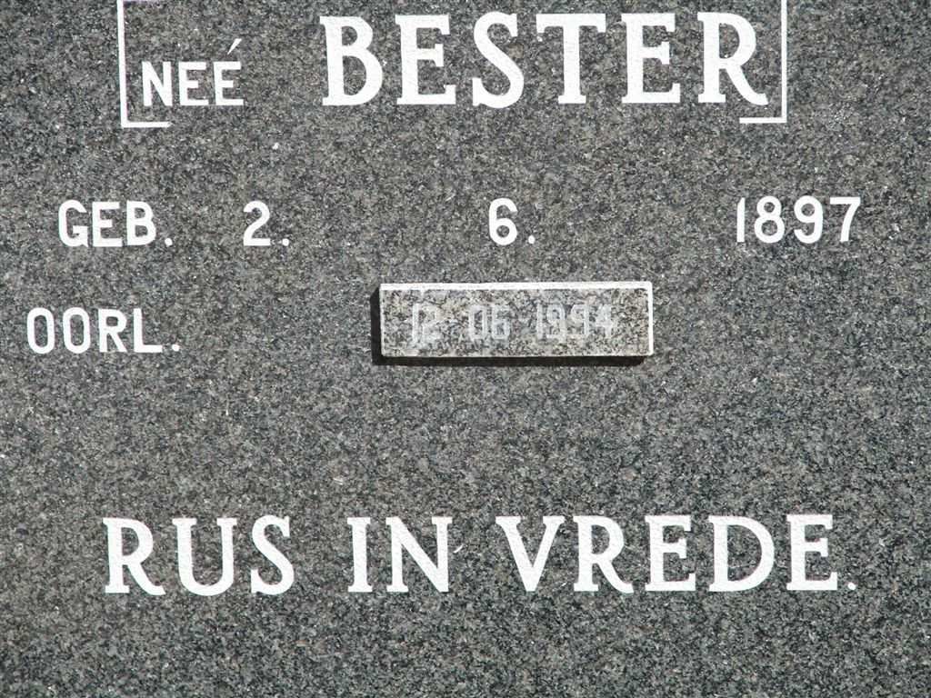 ROUX Catharina E., le nee BESTER 1897-1994