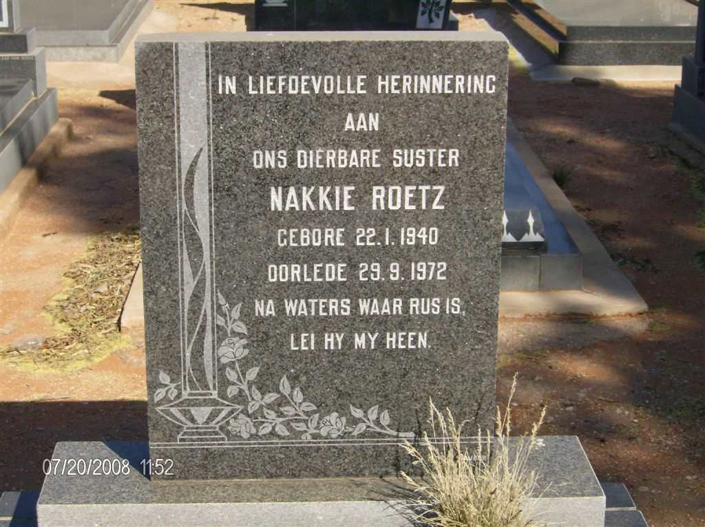 ROETZ Nakkie 1940-1972