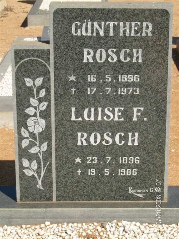 ROSCH Günther 1896-1973 &amp; Luise F. 1896-1986