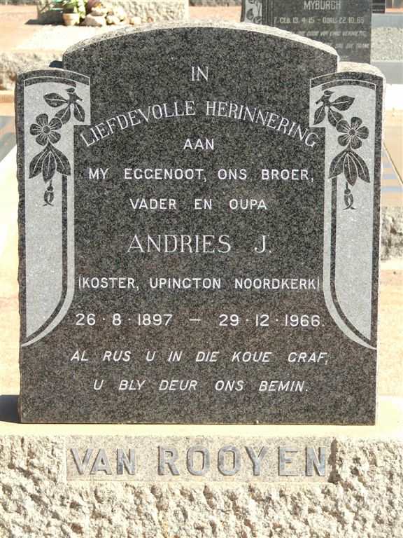 ROOYEN Andries J., van 1897-1966