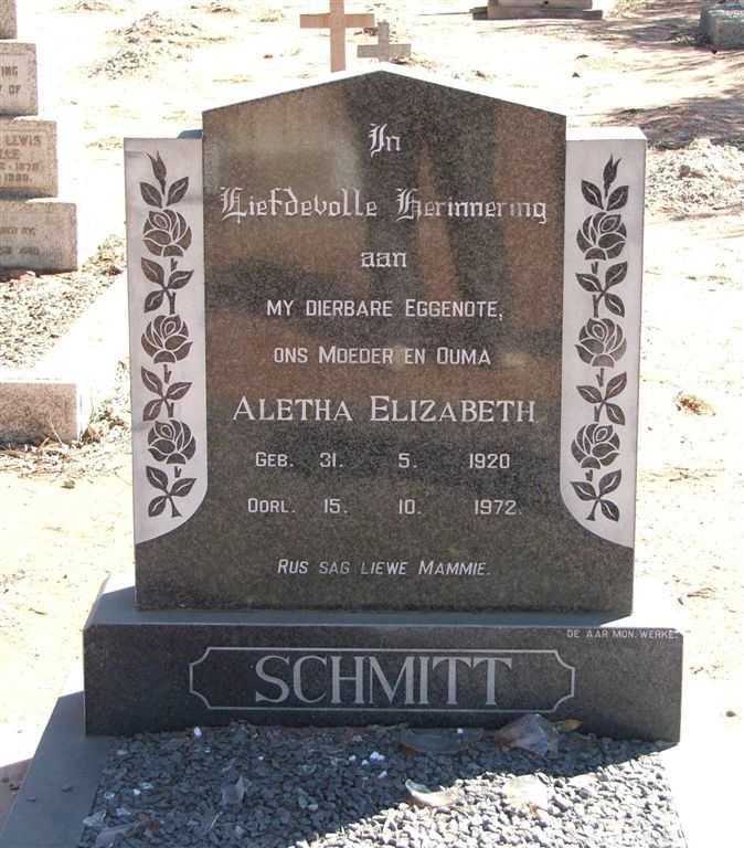 SCHMITT Aletha Elizabeth 1920-1972