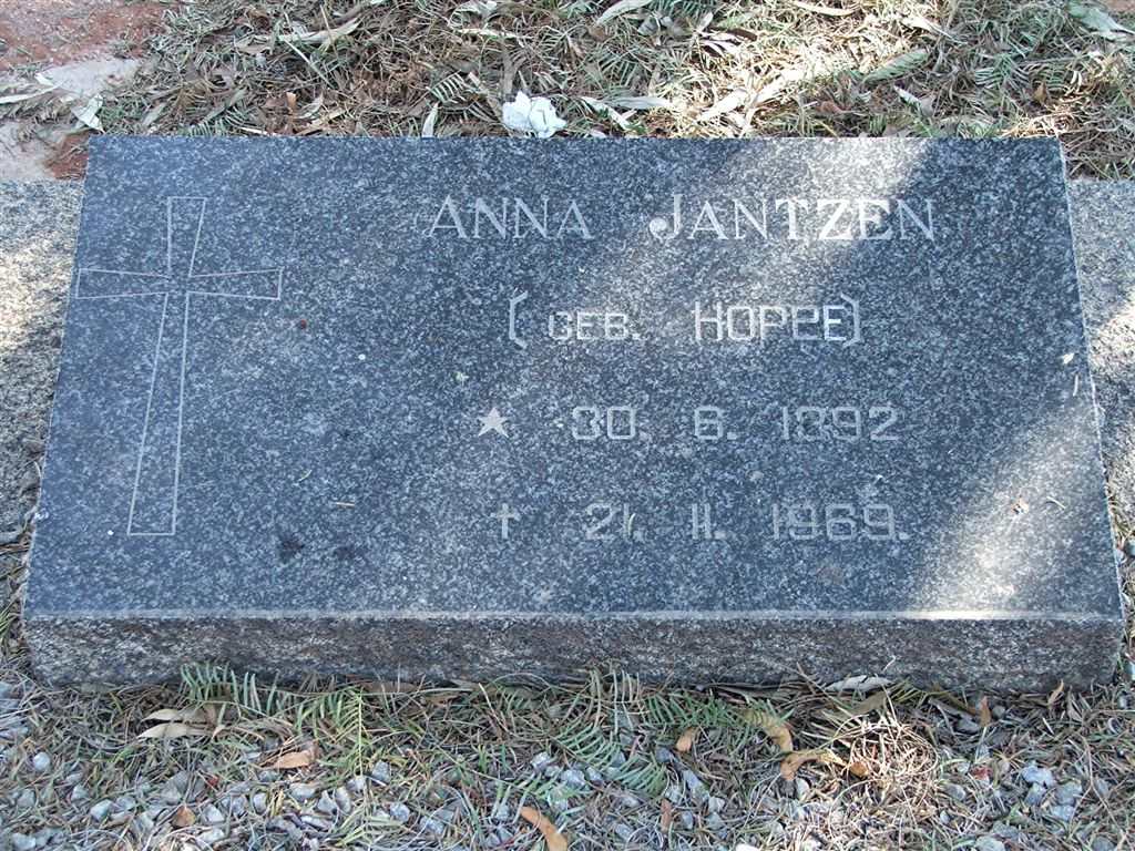 JANTZEN Anna nee HOPPE 1892-1969
