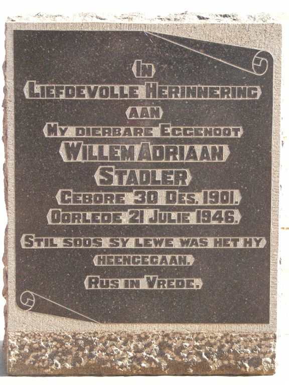 STADLER Willem Adriaan 1901-1946
