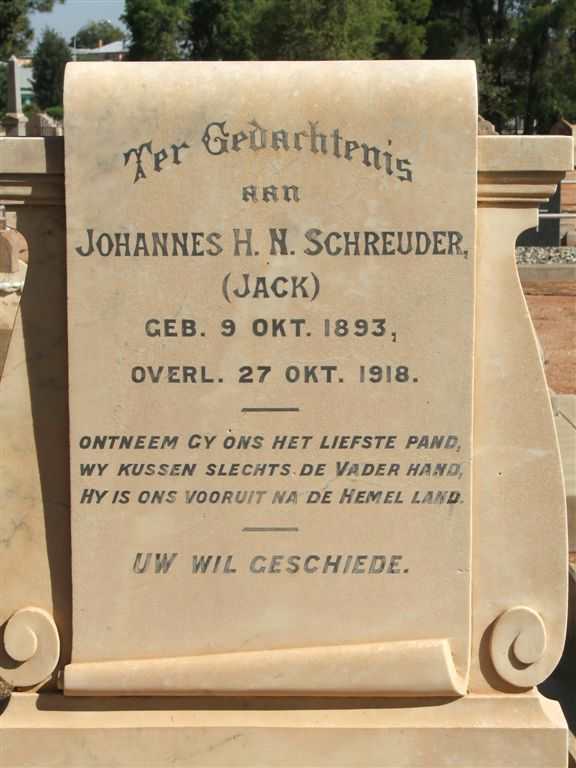 SCHREUDER Johannes H.N. 1893-1918