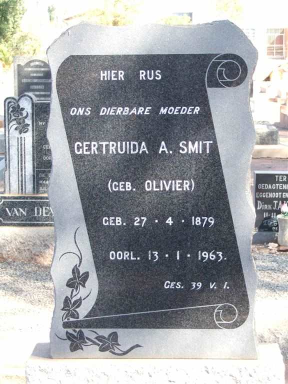 SMIT Gertruida A. nee OLIVIER 1879-1963
