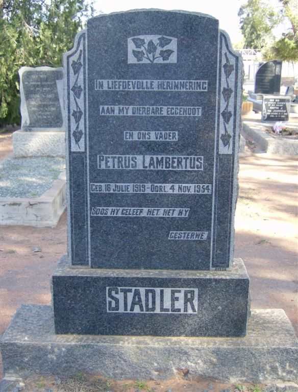 STADLER Petrus Lambertus 1919-1954