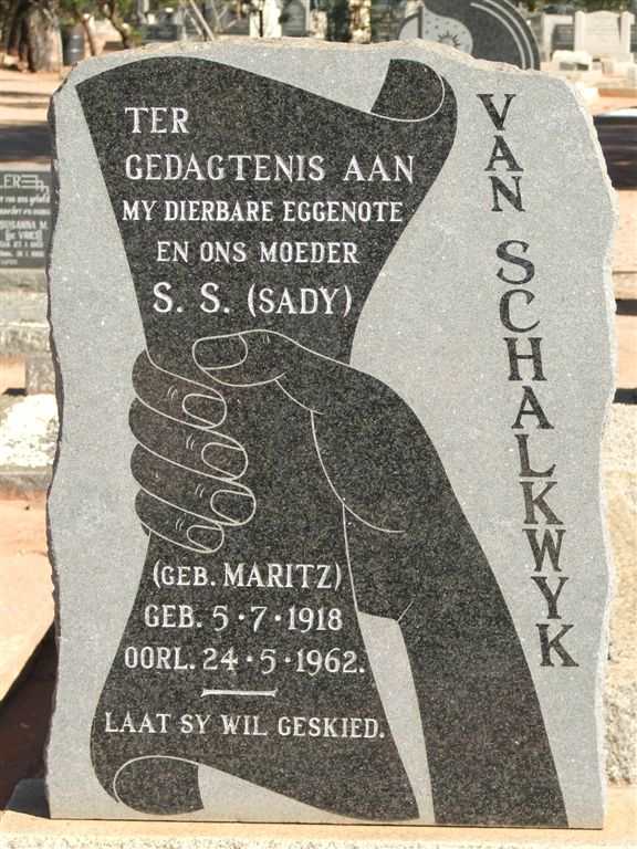 SCHALKWYK S.S., van nee MARITZ 1918-1962