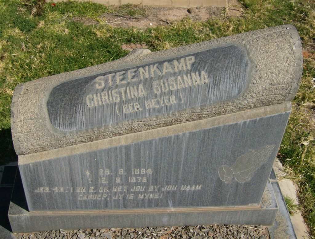 STEENKAMP Christina Susanna nee MEYER 1884-1978
