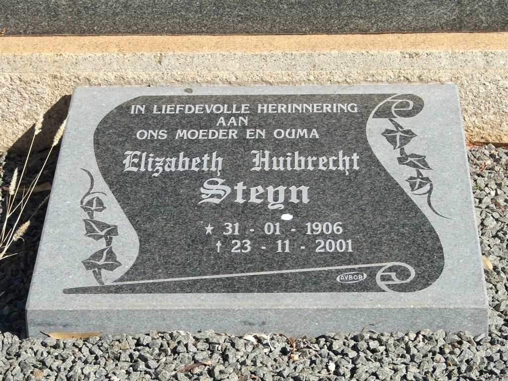 STEYN Elizabeth Huibrecht 1906-2001