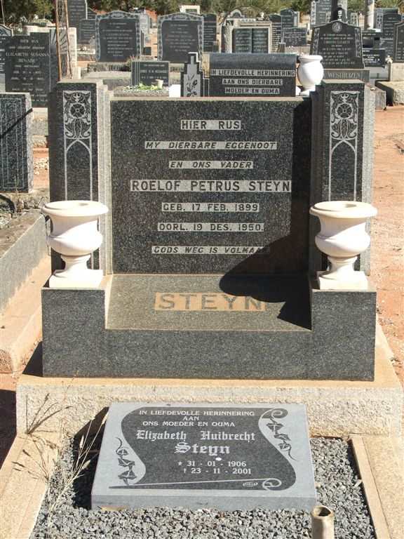 STEYN Roelof Petrus 1899-1950 &amp; Elizabeth Huibrecht 1906-2001
