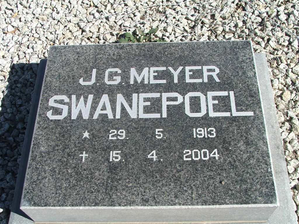 SWANEPOEL J.G. Meyer 1913-2004
