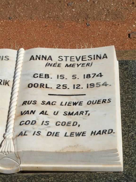 SWANEPOEL Anna Stevesina nee MEYER 1874-1954