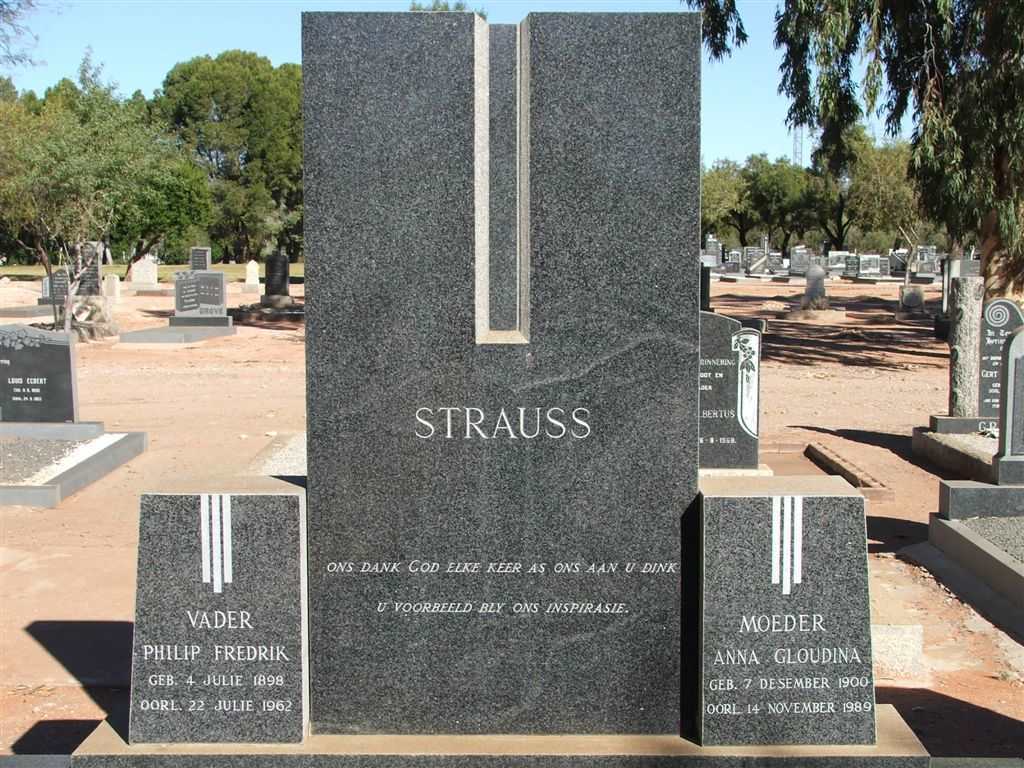 STRAUSS Philip Fredrik 1898-1962 &amp; Anna Gloudina 1900-1989