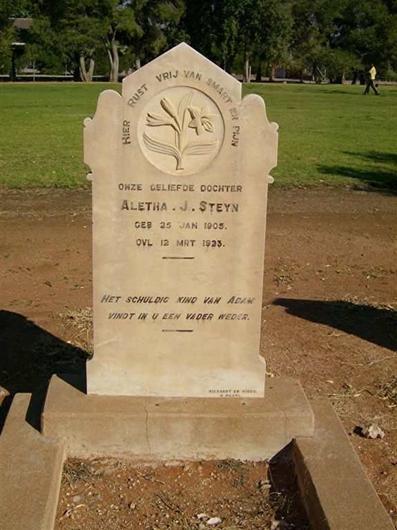 STEYN Aletha J. 1905-1923
