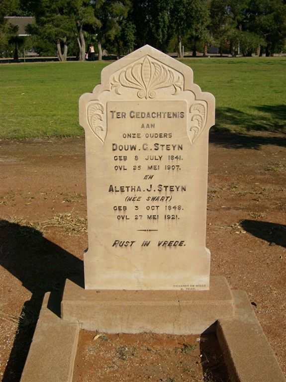 STEYN Douw G. 1841-1907 &amp; Aletha J. SWART 1848-1921