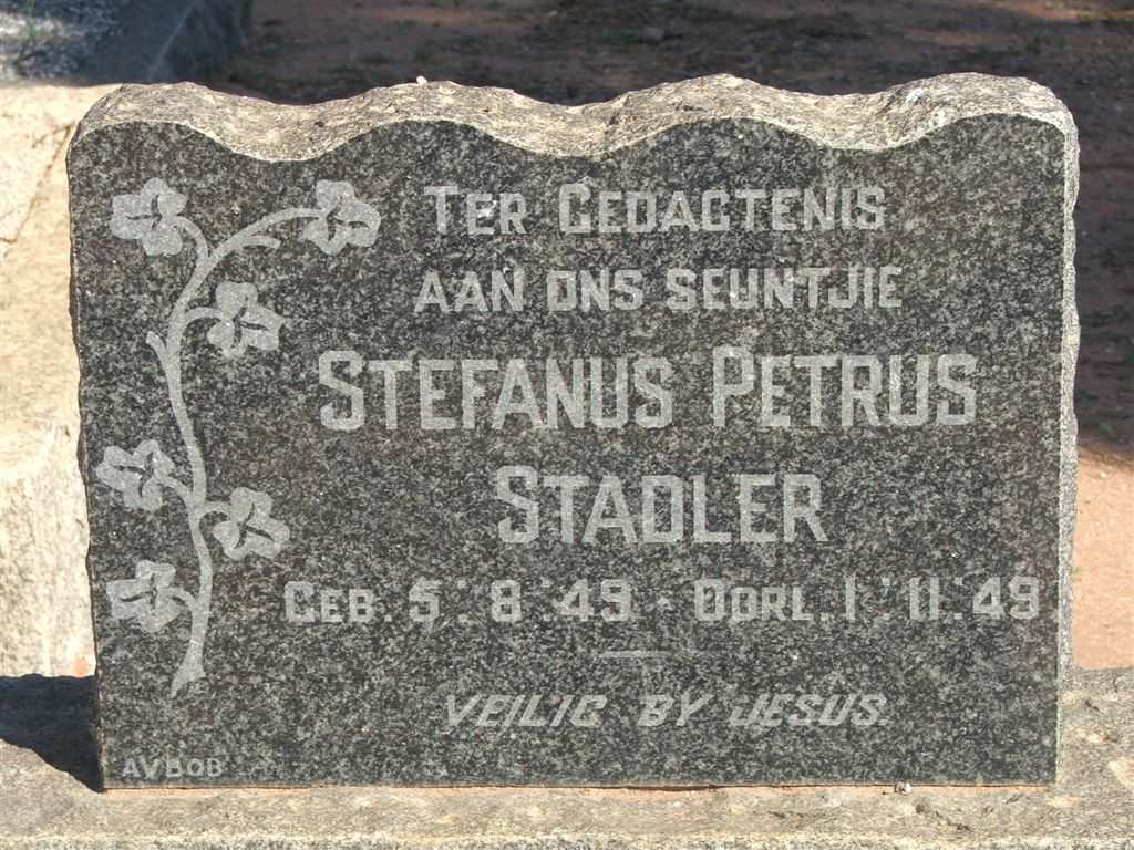 STADLER Stefanus Petrus 1949-1949