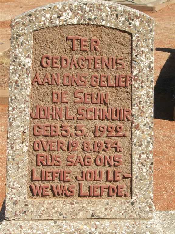 SCHNUIR John L. 1922-1934