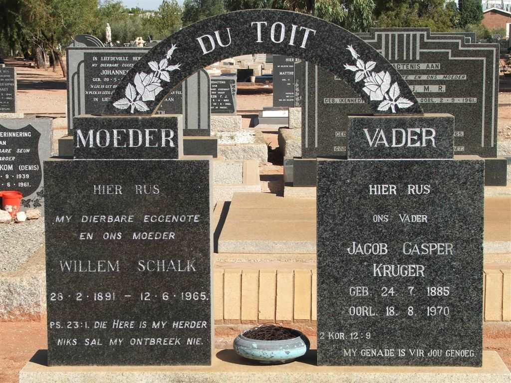TOIT Jacob Casper Kruger, du 1885-1970 &amp; Willem Schalk 1891-1965