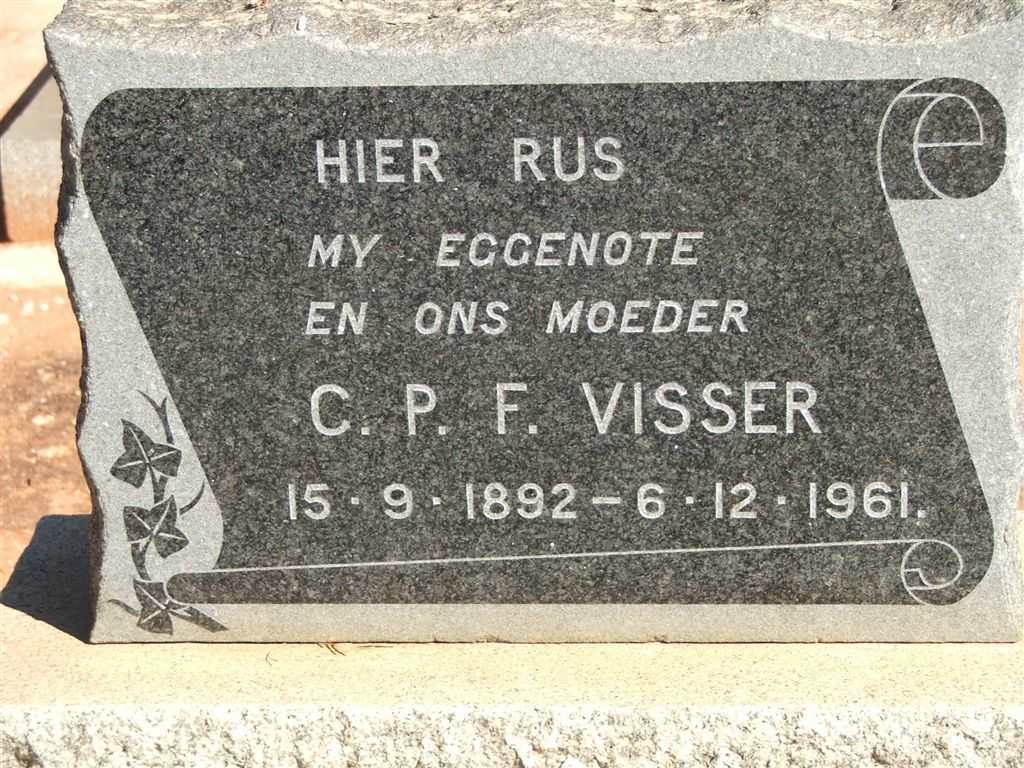 VISSER C.P.F. 1892-1961