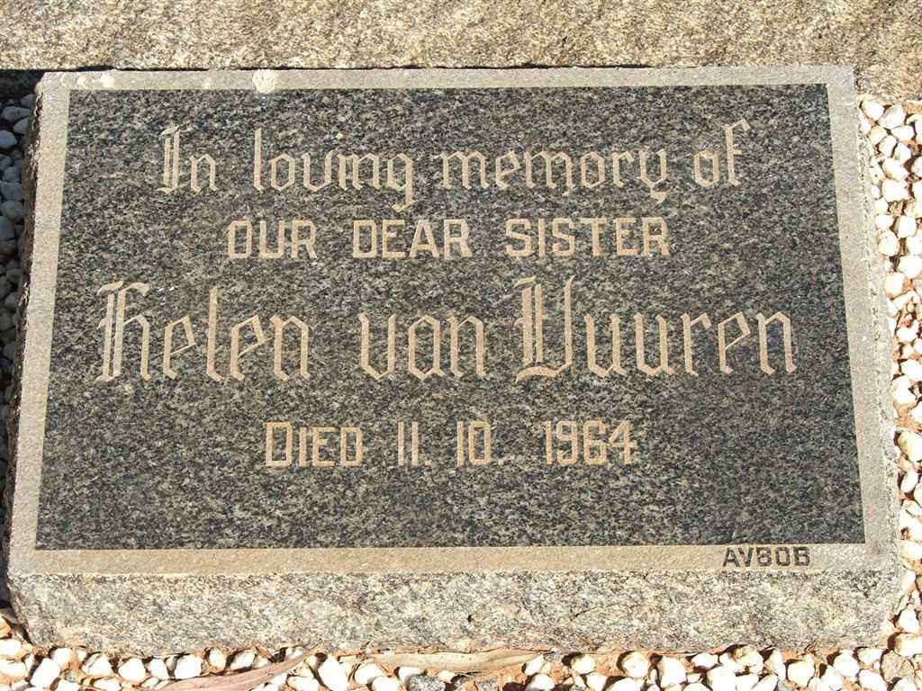 VUUREN Helen, van -1964