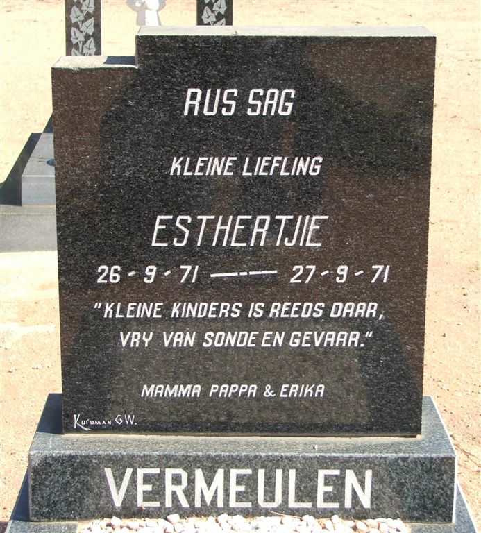 VERMEULEN Esthertjie 1971-1971