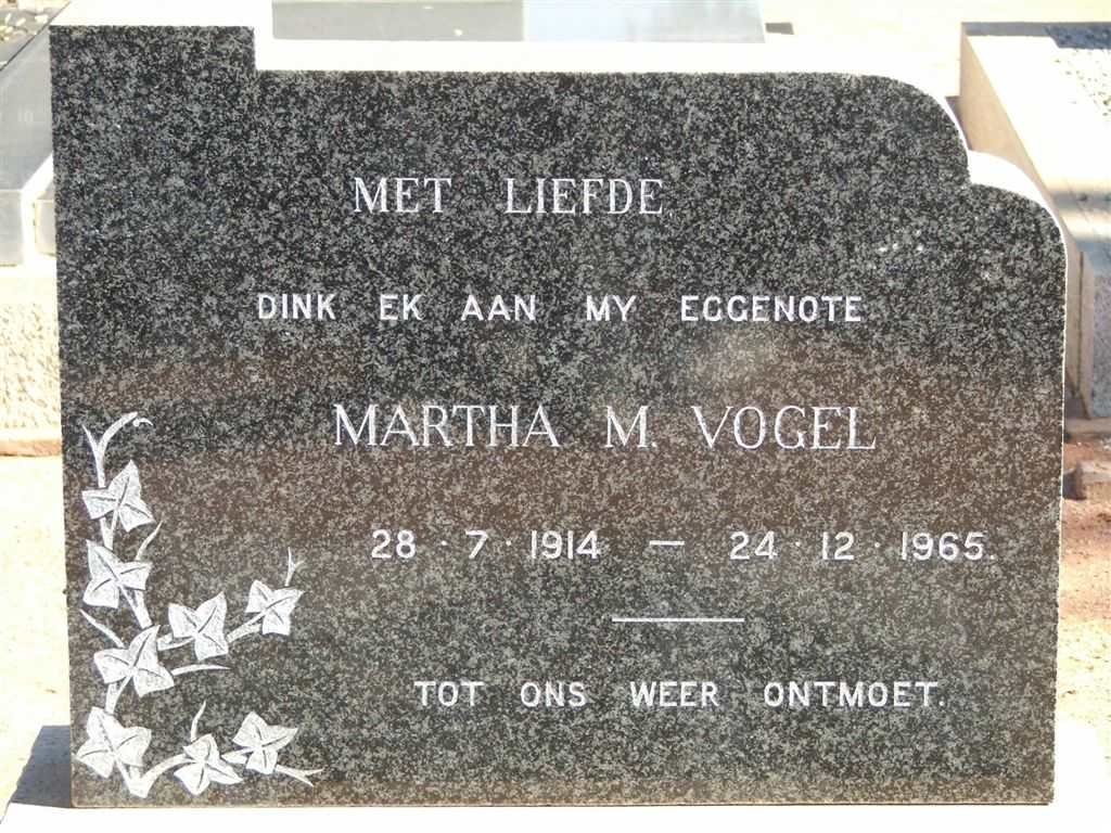 VOGEL Martha M. 1914-1965