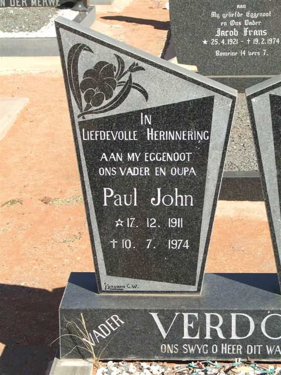 VERDOES Paul John 1911-1974