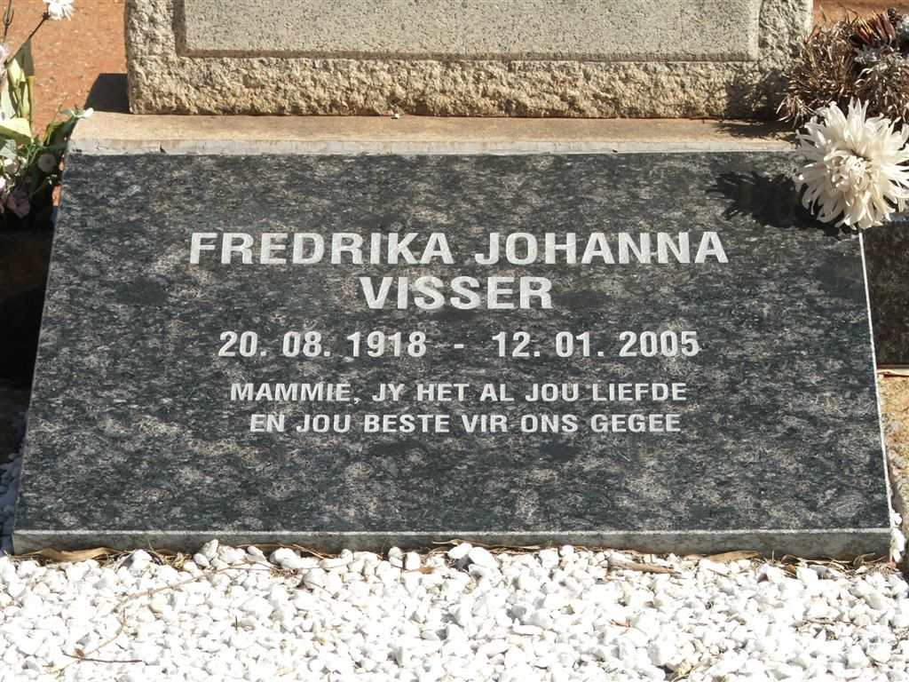 VISSER Fredrika Johanna 1918-2005