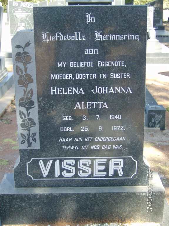 VISSER Helena Johanna Aletta 1940-1972