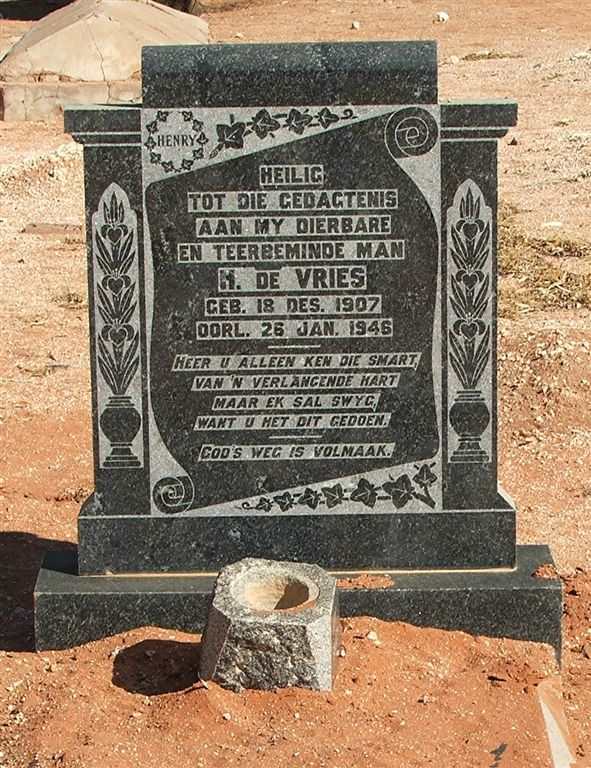 VRIES H., de 1907-1946