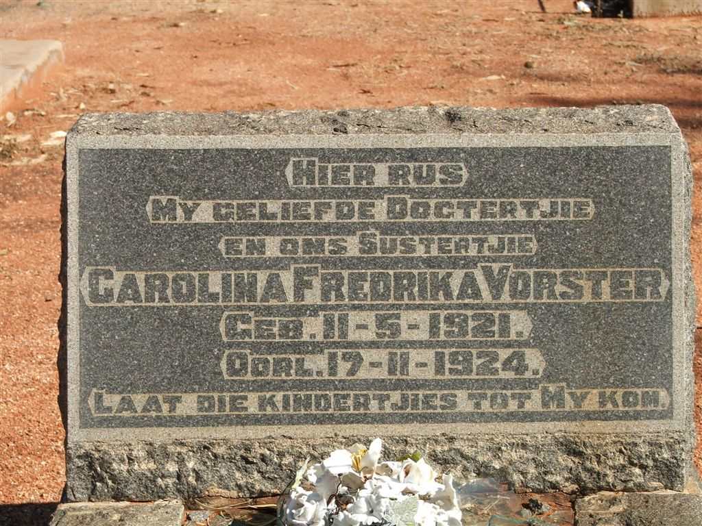 VORSTER Carolina Fredrika 1921-1924