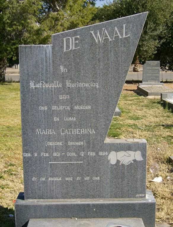 WAAL Maria Catherina, de nee BRUWER 1901-1994