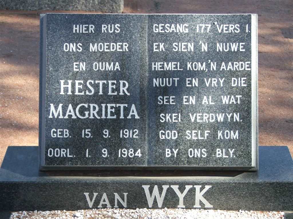 WYK Hester Magrieta, van 1912-1984