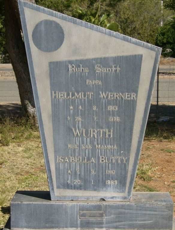 WURTH Hellmut Werner 1913-1976 &amp; Isabella BUTTY 1910-1989