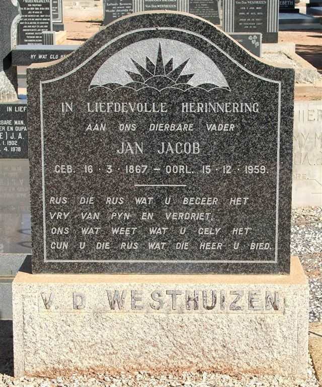 WESTHUIZEN Jan Jacob, v.d. 1867-1959