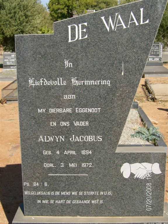 WAAL Alwyn Jacobus, de 1894-1972