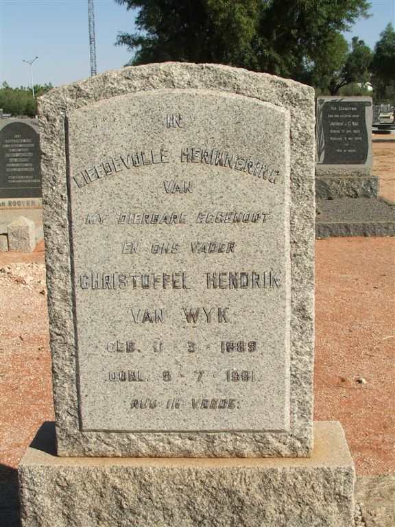 WYK Christoffel Hendrik, van 1889-1961