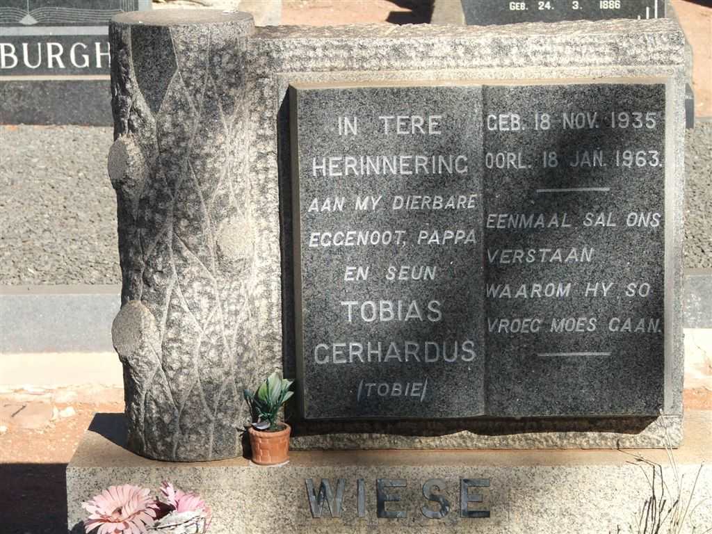 WIESE Tobias Gerhardus 1935-1963