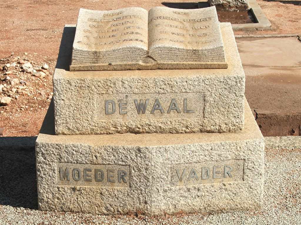 WAAL Arend Gerrit, de 1860-1947 &amp; Elizabeth nee ROUX 1876-1938