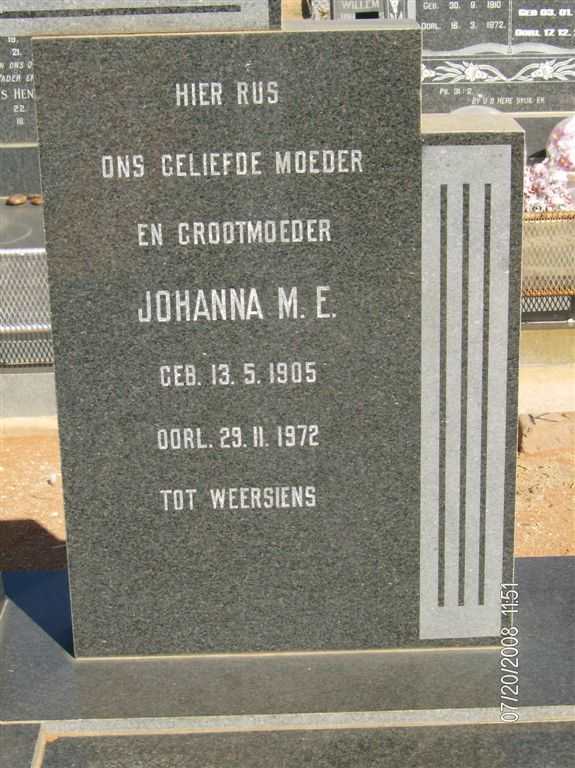 WYK Johanna M.E., van 1905-1972