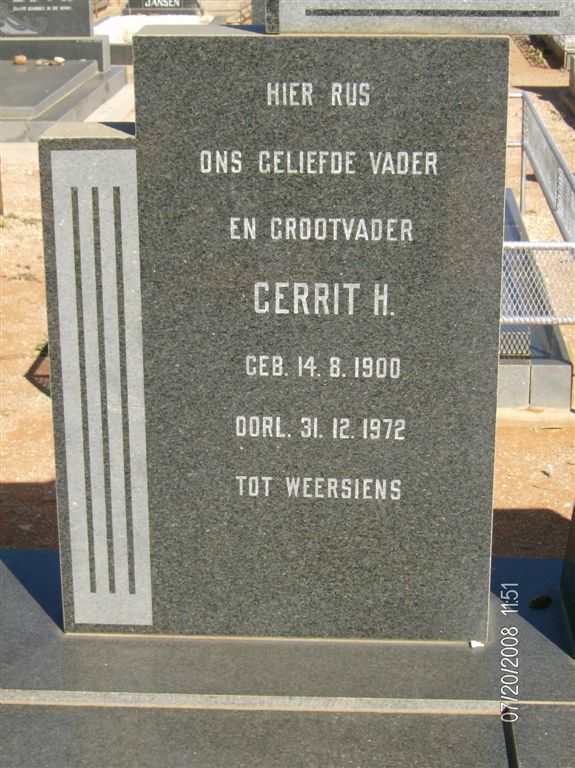 WYK Gerrit H., van 1900-1972