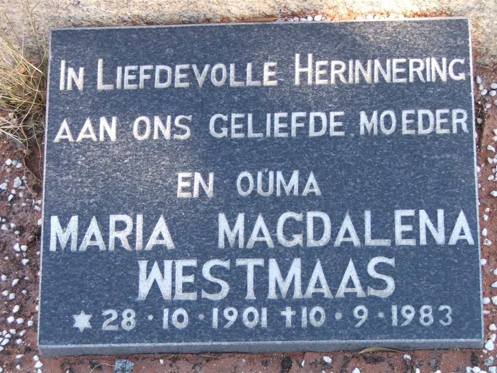 WESTMAAS Maria Magdalena 1901-1983