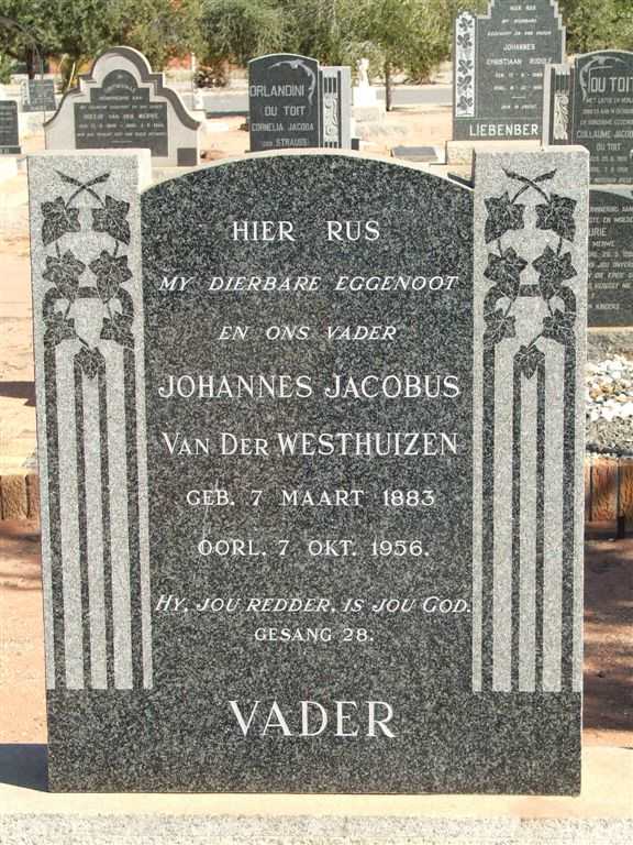 WESTHUIZEN Johannes Jacobus, van der 1883-1956