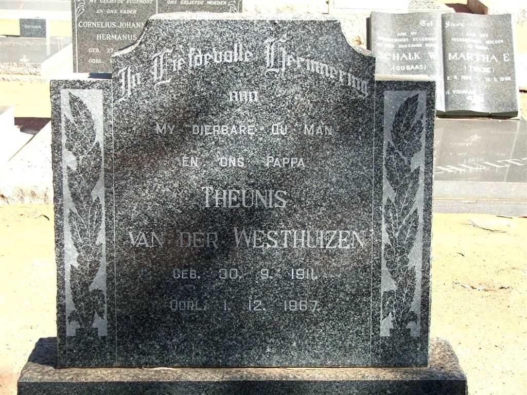 WESTHUIZEN Theunis, van der 1911-1967