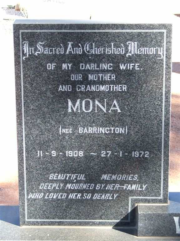 WHITEAR Mona nee BARRINGTON 1908-1972