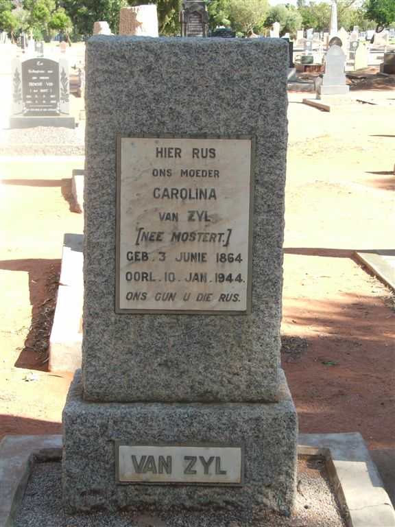 ZYL Carolina, van nee MOSTERT 1864-1944