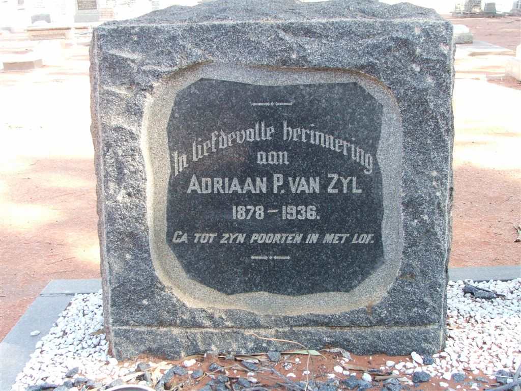 ZYL Adriaan P., van 1878-1936