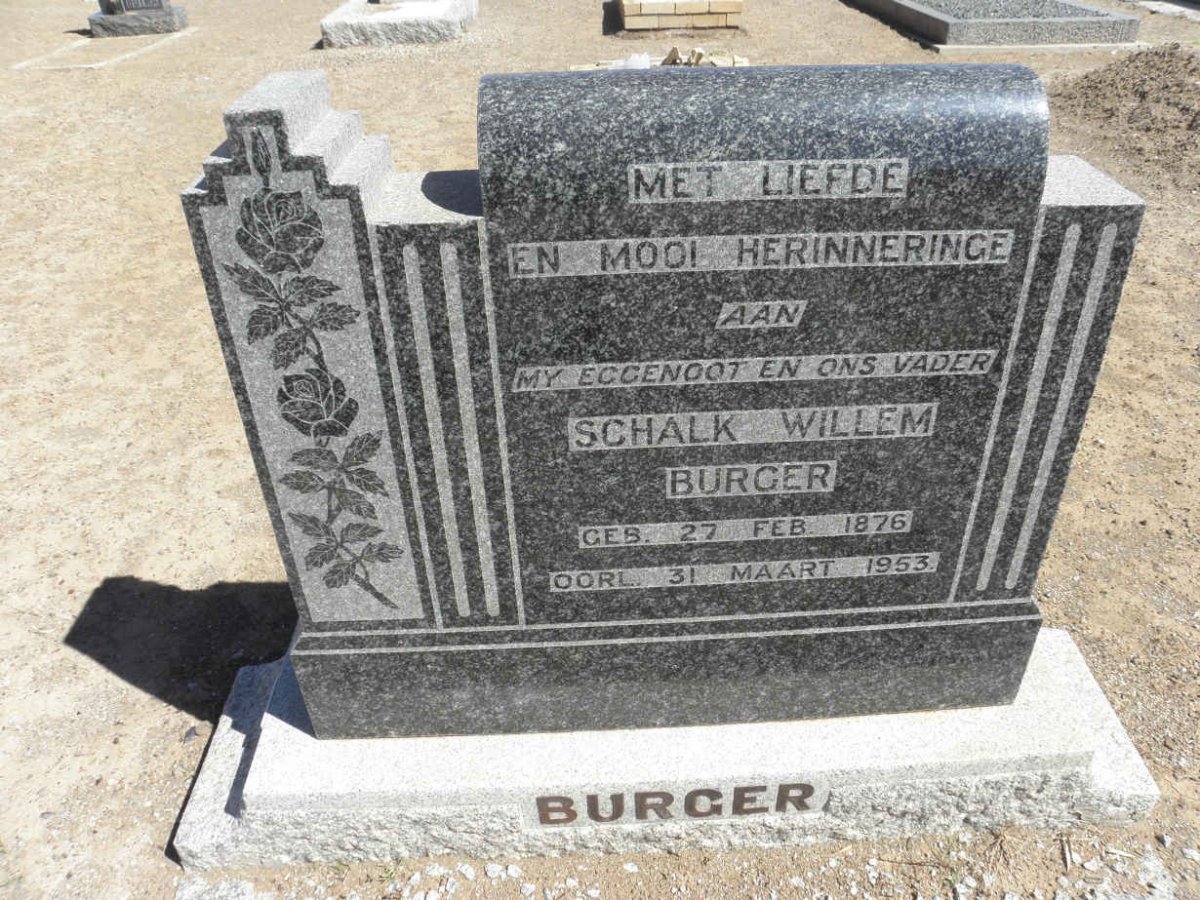 BURGER Schalk Willem 1876-1953